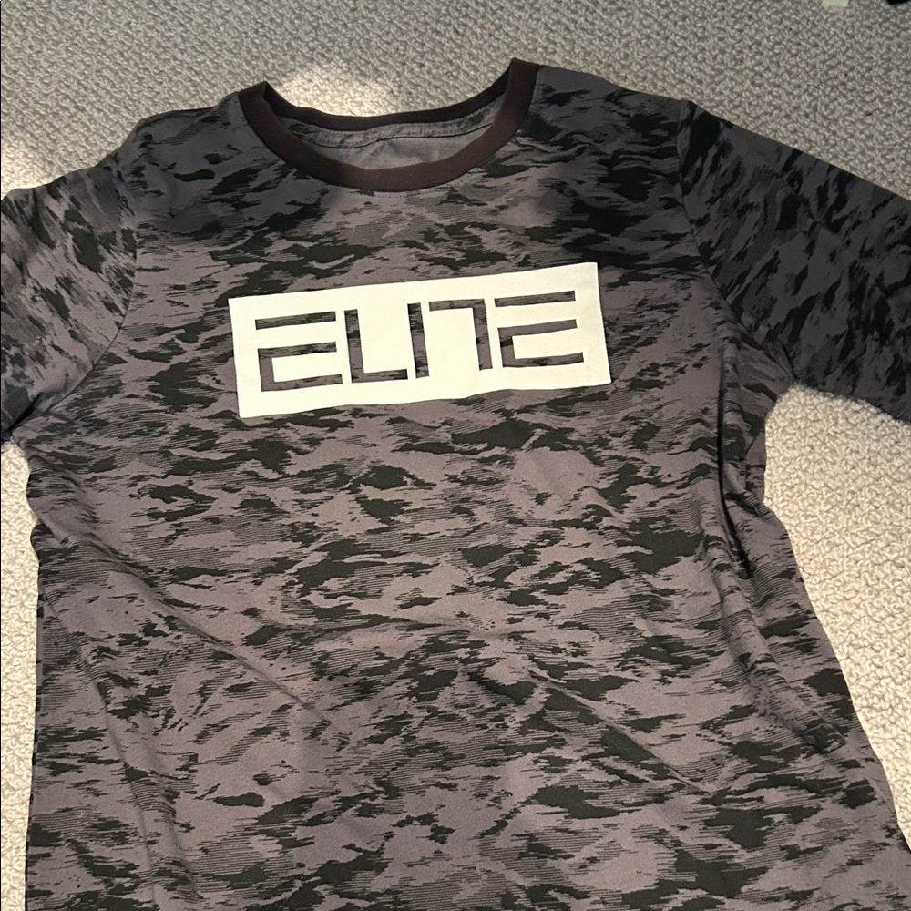 Nike Kids Elite Camouflage Long Sleeve Tee - Black and Gray